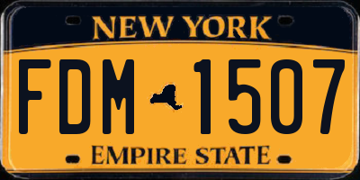 NY license plate FDM1507