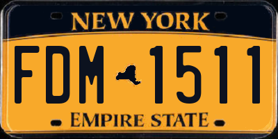 NY license plate FDM1511