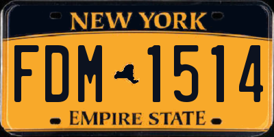NY license plate FDM1514