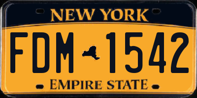 NY license plate FDM1542