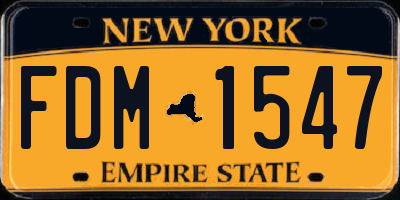 NY license plate FDM1547
