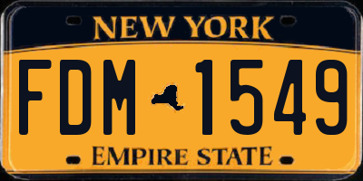 NY license plate FDM1549