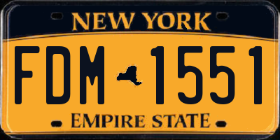 NY license plate FDM1551