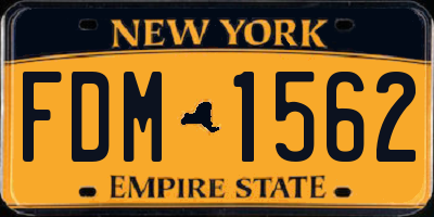NY license plate FDM1562