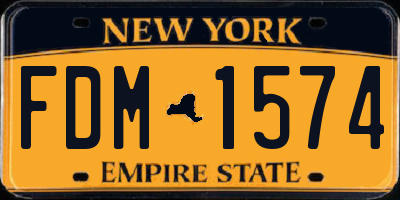NY license plate FDM1574