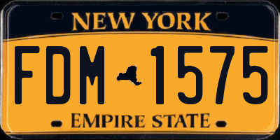 NY license plate FDM1575