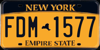 NY license plate FDM1577