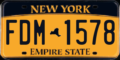 NY license plate FDM1578
