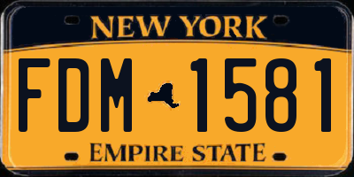 NY license plate FDM1581