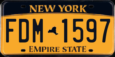 NY license plate FDM1597