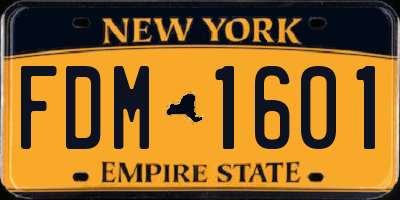NY license plate FDM1601
