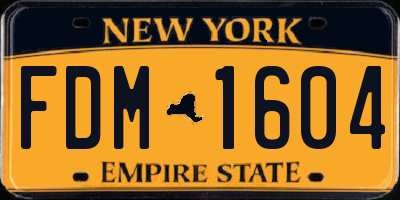 NY license plate FDM1604
