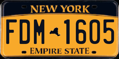 NY license plate FDM1605