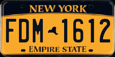 NY license plate FDM1612
