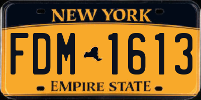 NY license plate FDM1613