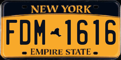 NY license plate FDM1616