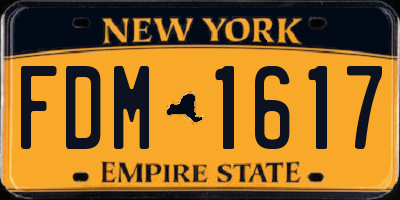 NY license plate FDM1617