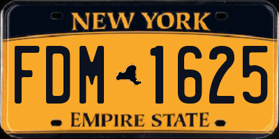 NY license plate FDM1625