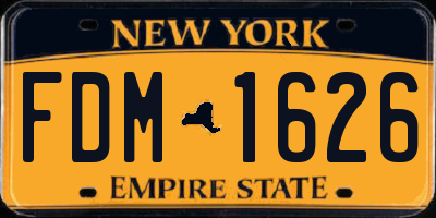 NY license plate FDM1626