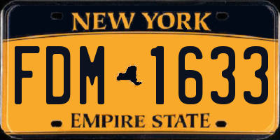 NY license plate FDM1633