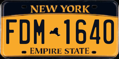 NY license plate FDM1640