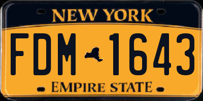 NY license plate FDM1643