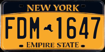 NY license plate FDM1647