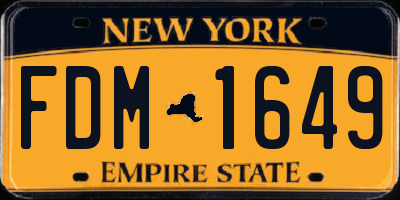 NY license plate FDM1649