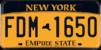 NY license plate FDM1650