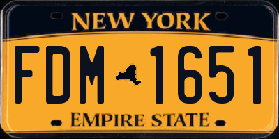 NY license plate FDM1651