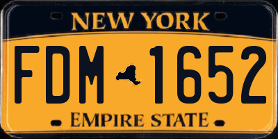 NY license plate FDM1652