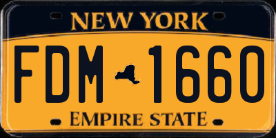 NY license plate FDM1660