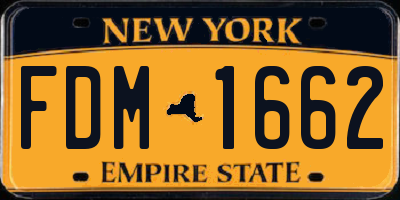 NY license plate FDM1662