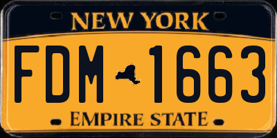 NY license plate FDM1663