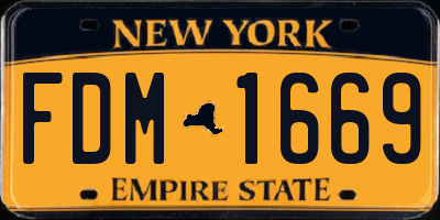 NY license plate FDM1669
