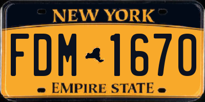 NY license plate FDM1670
