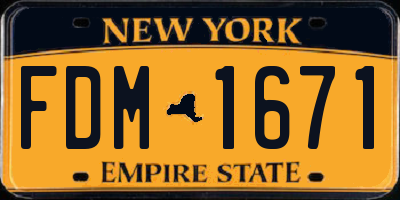 NY license plate FDM1671