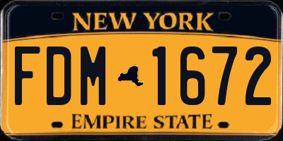 NY license plate FDM1672