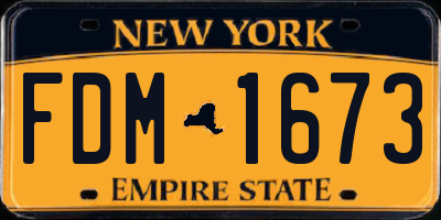 NY license plate FDM1673