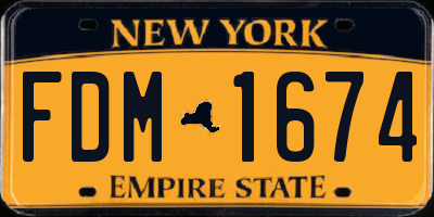 NY license plate FDM1674
