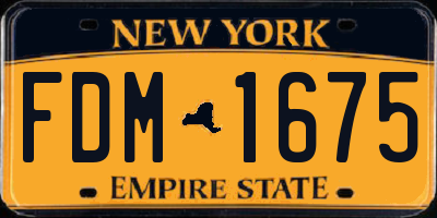 NY license plate FDM1675