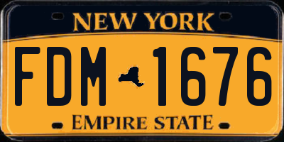 NY license plate FDM1676