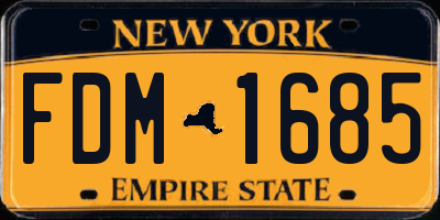 NY license plate FDM1685