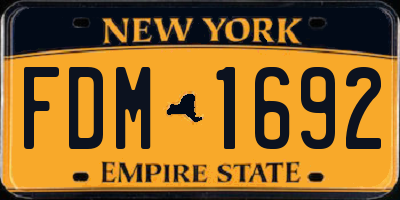 NY license plate FDM1692
