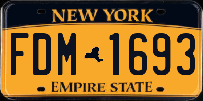 NY license plate FDM1693