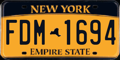 NY license plate FDM1694
