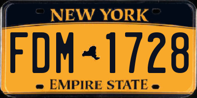 NY license plate FDM1728