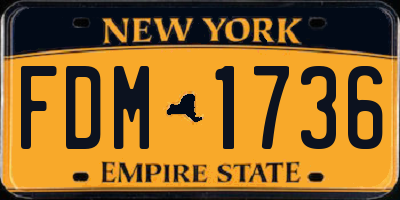 NY license plate FDM1736