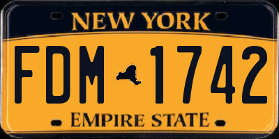 NY license plate FDM1742