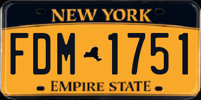 NY license plate FDM1751